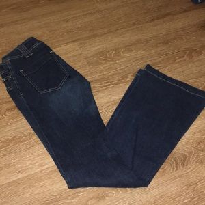 Flare leg, dark wash jeans. Size 2.